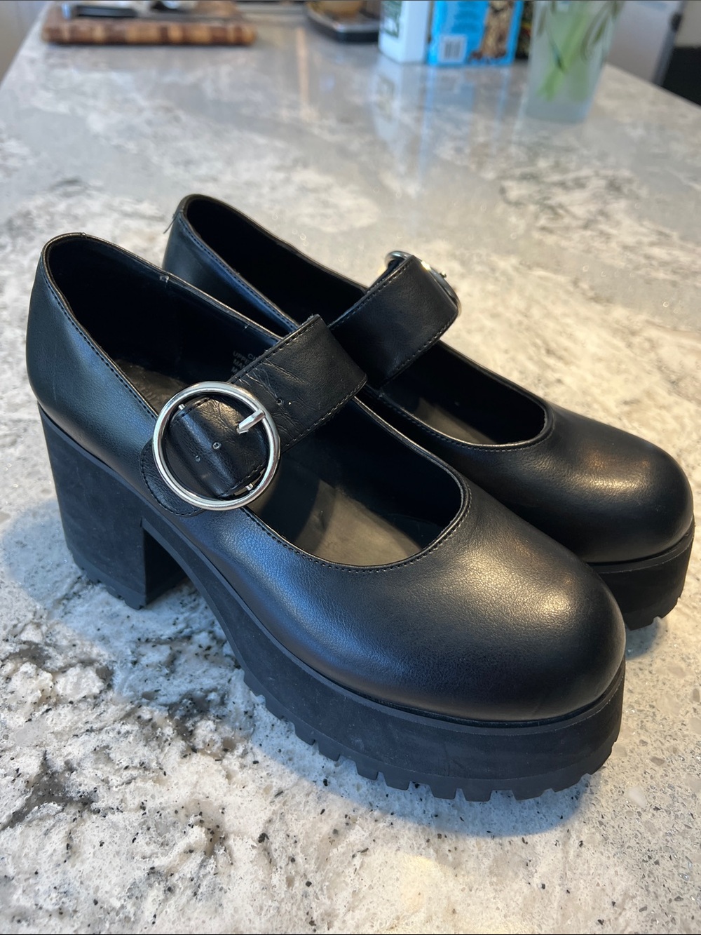 Current Mood Damnation Platform Mary Janes Black Size 8 Like New - Dolls Kill